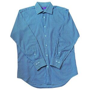 Lorenzo Uomo Trim Fit Blue & White Cotton Button-down Shirt